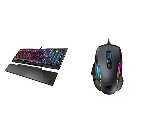 Roccat Vulcan 121 - Mechanische Gaming Tastatur, AIMO LED Einzeltastenbeleuchtung, schwarz & Kone AIMO Gaming Maus (hohe Präzision, Optischer Owl-Eye Sensor (100 bis 16.000 DPI), schwarz(Remastered)