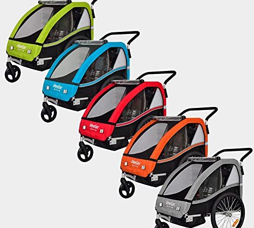 Tiggo VS 2 in 1 Kinderanhänger Fahrradanhänger Anhänger mit Buggy Set Jogger 50202-02 grün