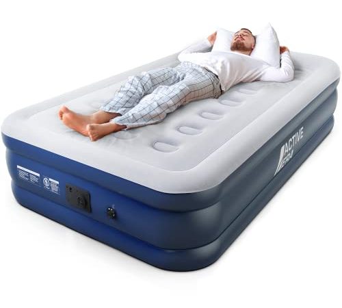 Active Era Premium Luftbett Einzelbett: 99 x 187 x 53 cm - mit eingebauter elektrischer Pumpe und integriertem Kissen