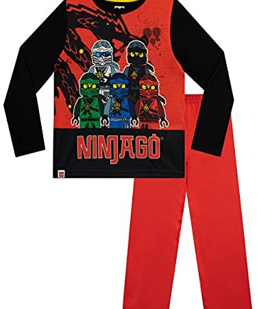 LEGO Ninjago Jungen Schlafanzug Slim Fit, Rot, 128 (Herstellergröße: 7 - 8 Jahre)