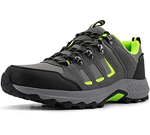 ODCKOI Wanderschuhe Herren Wasserdicht Leichte Trekkingschuhe Herren Outdoor Sportschuhe rutschfeste Abriebfest Knöchel Bergschuhe, Camping, Hiking, Trailrunning, Lauf Sneaker (Grau Grün EU 42)