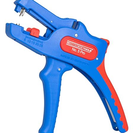 WEICON TOOLS Abisolierzange No. 5 Pro | Automatische für alle gängigen flexiblen und massiven Leiter von 0,2-16 mm² selbsteinstellend auf Leiterquerschnitt, Blau/Rot