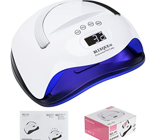 168W UV Lampe Nageltrockner für Gel Nagellack, UV LED Nagellampe mit Griff und Telefonhalter, Touchscreen Professionelle Nail dryer für Gelnägel mit 4 Modi Timer.Geeignet für Alle Gel,Shellac(Weiß)