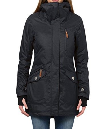 berydale Damen wasser- und winddichter Damen Parka, Schwarz - gefütterter Winter Parka, L