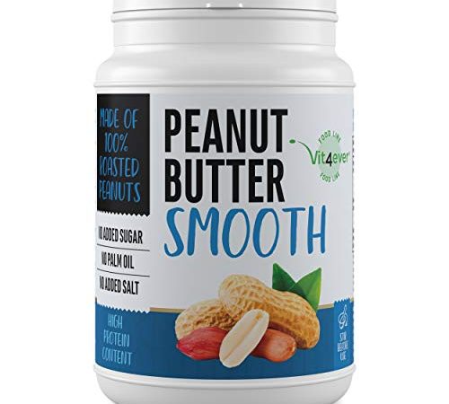 Erdnussbutter Smooth - 1kg natürliche Peanutbutter Ohne Zusätze - 30% Proteingehalt - Erdnussmus ohne Zusätze von Salz, Öl oder Palmfett - Vegan