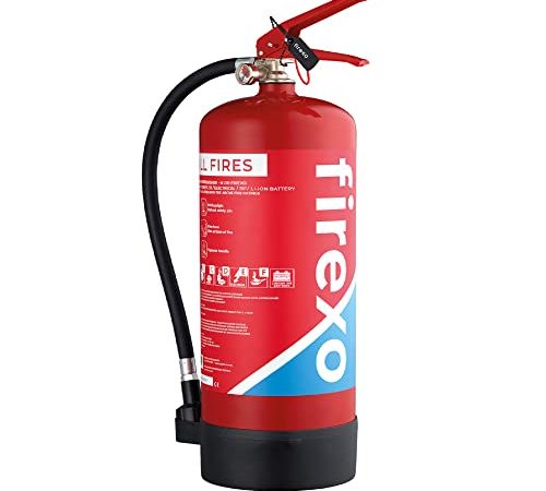 Firexo 6L Feuerlöscher für alle Brände 6L, 7 in 1 Feuerlöscher für alle Arten von Bränden Feuerlöscher für Haus, Boot, Büro, sichere Lithiumbatterie.