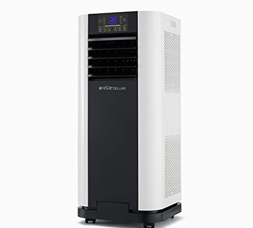 HOME DELUXE - Mobile Klimaanlage MOKLI XL - 9000 BTU/h (2.600 Watt) - Mobiles Klimagerät mit 5in1 System: kühlen, heizen, entfeuchten, lüften, Schlafmodus - inkl. Fensterabdichtung