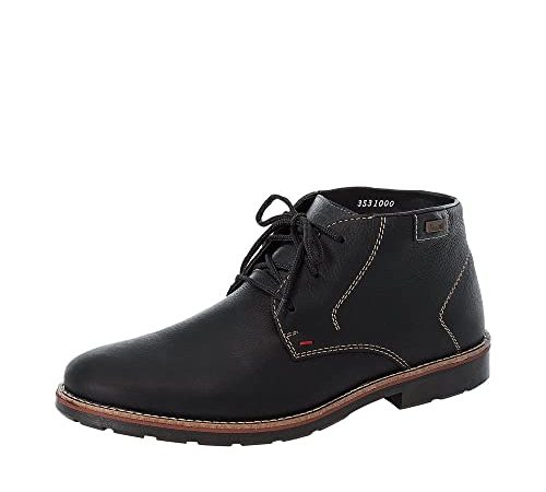 Rieker 35310 Herren Kurzschaft Schnürstiefel, schwarz (schwarz/schwarz/00), 42 EU (8 Herren UK)