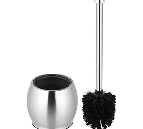 Toilettenbürste WC Bürste, MaxDoux Kloburste Ohne Bohren Toilettenbürste Edelstahl 304, Klobürstenhalter WC Bürstengarnitur Toilet Brush, Inkl. Ersatzbürste (Schwarz)