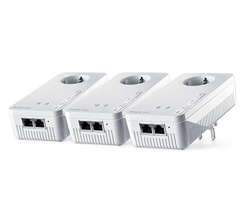 devolo 8957 Mesh WiFi Adapter, Magic 2 WiFi 6 Mesh Multiroom Kit -bis zu 2.400 Mbit/s, Powerline Mesh WLAN Steckdose, 4X Gigabit LAN, WiFi 6 Access Point, weiß