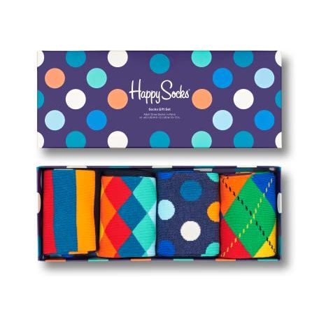 Happy Socks Gemischt farbenfrohe Geschenkbox an Baumwollsocken für Männer und Frauen,Mehrfarbig (Mix Gift Box),36-40