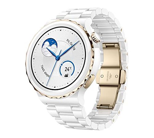 Huawei Watch GT 3 Pro - Smartwatch - 43mm - Keramik - Weiß Keramik Armband, Wei es Band, One Size, Classic