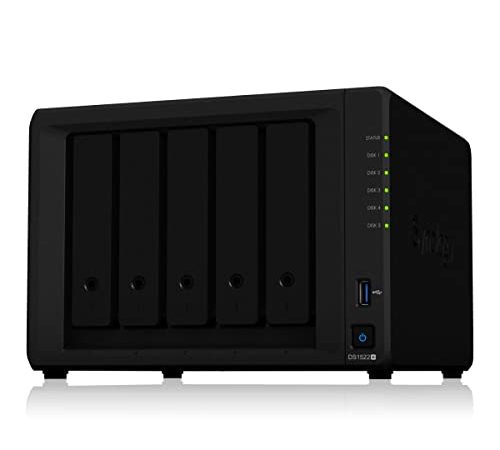 Synology DS1522+ 5-Bay Desktop NAS-Lösung 5x3,5/2,5" SATA HDD/SSD, 2X M.2 2280 NVMe SSD, 8GB RAM, schwarz