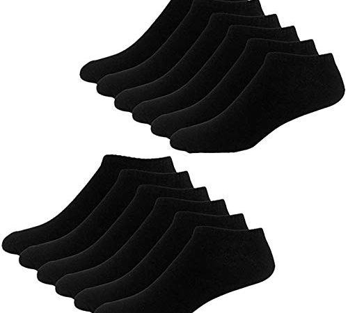YouShow Sneaker Socken Herren Damen 10 Paar Kurze Halbsocken Quarter Baumwolle Unisex Schwarz,43-46