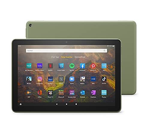 Fire HD 10-Tablet | 25,6 cm (10,1 Zoll) großes Full-HD-Display (1080p), 32 GB, olivgrün – mit Werbung