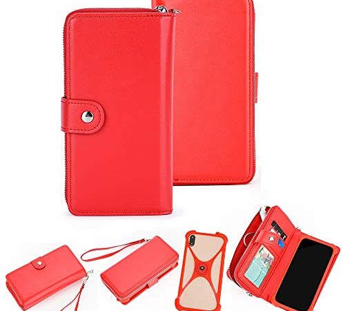 K-S-Trade Schutz Hülle Für Samsung Galaxy J6+ 2in1 Schutz-Hülle Portemonnee Handy-Hülle Mit Bumper Kompatibel Mit Samsung Galaxy J6+ Schutz-Hülle Telefon-Hülle Case Etui Geldbörse Hülle Handy