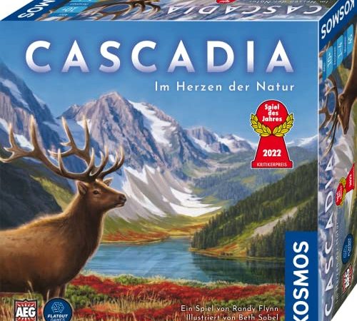 Kosmos 682590 Cascadia – Im Herzen der Natur, Spiel des Jahres 2022, Legespiel mit Holz-Elementen, Familienspiel für 1-4 Personen ab 10 Jahren, Gesellschaftsspiel für Erwachsene und Kinder