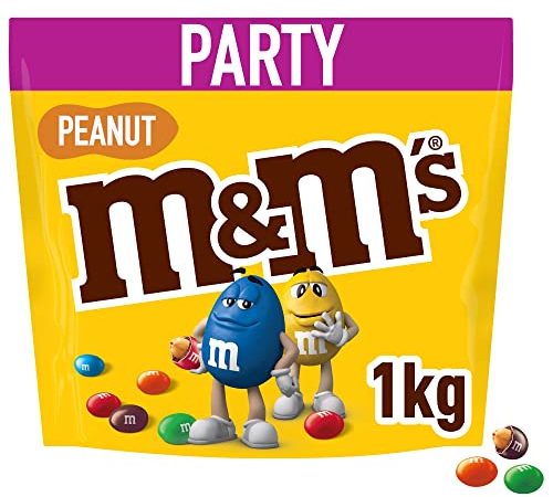 M&M'S Peanut Großpackung Schokolade | Schokolinsen mit Erdnusskern | Party Mix | 1 Packung | 1 x 1kg