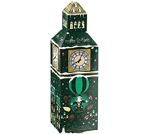 NESTLÉ AFTER EIGHT 3D-Adventskalender mit Pralinen mit dunkler sowie weißer Schokolade & Minzcremefüllung, Weihnachtskalender im Big Ben Design, 185g (1er Pack )