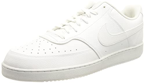 Nike Herren Court Vision Low Schuhe, White/White-White Weit, 42,5 EU (US 9)