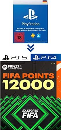 PlayStation Store Guthaben für FIFA 23 Ultimate Team - 12000 FIFA Points - PS4/PS5 Download Code - deutsches Konto