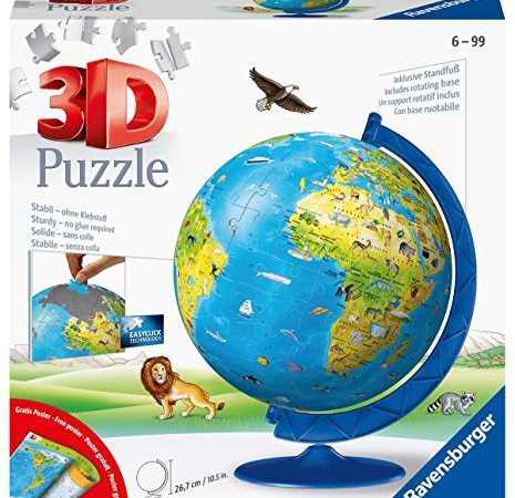Ravensburger 3D Puzzle 11160 - Kinderglobus in deutscher Sprache - 180 Teile