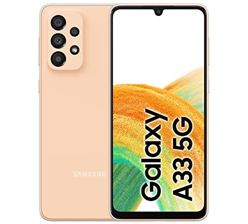 Samsung Galaxy A33 5G Smartphone Dual-SIM Android Smartphone Handy 6 GB RAM 128GB Speicher Awesome Peach + 30 Monate Garantie