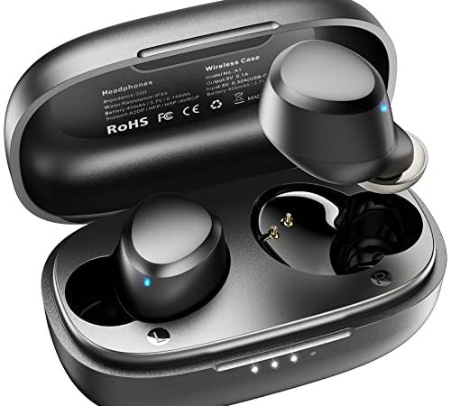 TOZO A1 Mini Wireless Ohrhörer Bluetooth 5.3 in Ear Leichte Kopfhörer Kabellos Eingebautes Mikrofon, Immersiver Premium-Sound Fernverbindungs-Headset (kompatibel für kleine Ohren), Schwarz