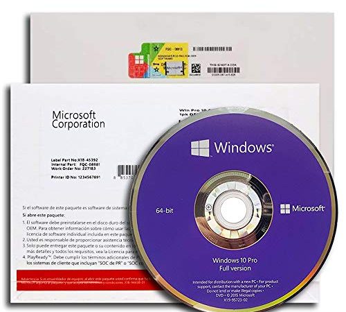 Windows 10 Professional 64 Bit OEM DVD