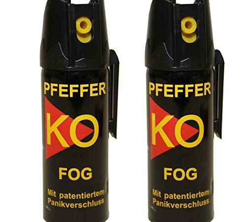 BALLISTOL Verteidigungsspray Pfeffer KO Fog 2 Dosen mit je 50 ml Pfefferspray bis zu 1,5 m Reichweite