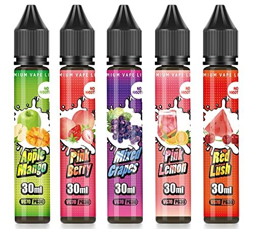 DBL E Liquid Ohne Nikotin, 5 X 30Ml Früchte Vape Liquid, 70vg/30pg E Zigarette Liquid Aroma für E Shisha, E Zigarette Starter Set