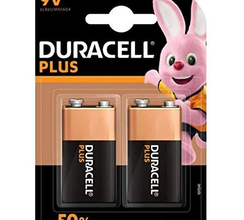 Duracell Plus Power Alkaline Batterien, E-Block, 6LR61, 9V (MN 1604) - 2er Pack