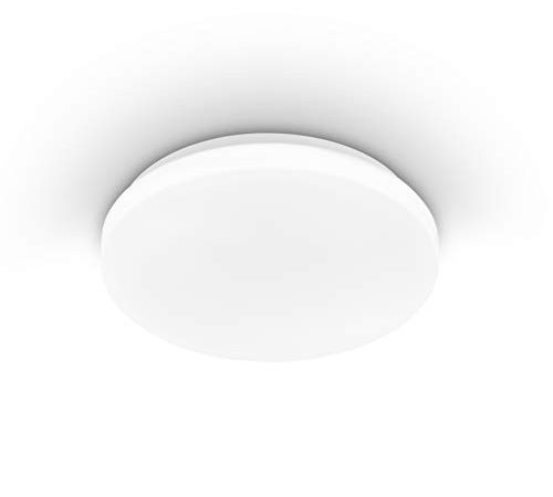 EGLO Deckenlampe Pogliola, Ø 26 cm, 1 flammige Wandlampe, LED Deckenleuchte aus Stahl und Kunststoff in Weiß, Wohnzimmerlampe, Küchenlampe, Bürolampe, Flurlampe Decke