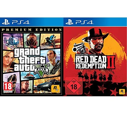 Grand Theft Auto V Premium Ed. PS4 & Red Dead Redemption 2 Standard Edition [PlayStation 4] Disk