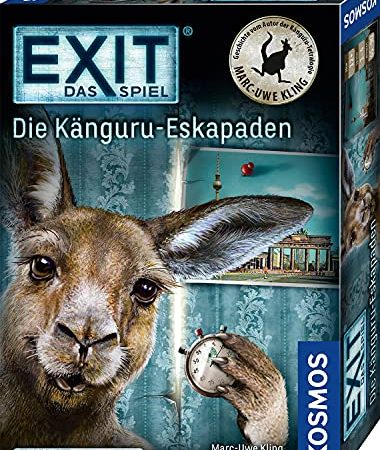 KOSMOS 695071 EXIT - Das Spiel - Die Känguru-Eskapaden, für Fans von Marc-Uwe Klings Känguru-Geschichten, Level: Fortgeschrittene, Escape Room Spiel ab 12 Jahre, spannendes Gesellschaftsspiel