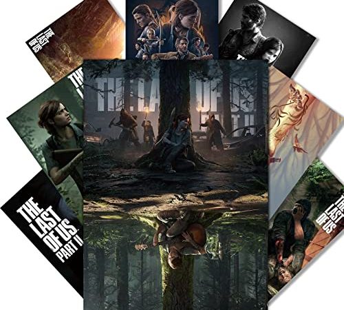 Ljjlodwpfv The Last of Us Game Posters - Set of 8 Pcs 10 x 14inch The Last of Us 1&2 Poster Gaming Poster Wall Art Decorations Wall Art for Kids Boy Bedroom Playroom Home Decoration, White