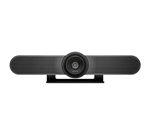 Logitech MEETUP Videokonferenz-Webcam, Ultra-HD 4K, 120° Blickfeld, Motorisierte Neigung, Integrierte Lautsprecher, Full Duplex & Advanced Beamforming Mikrofone, Für kleinere Meetingräume - Schwarz