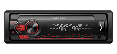 Pioneer MVH-S120UB , 1DIN Autoradio mit RDS , rot , halbe Einbautiefe , 4x50Watt , USB , MP3 , AUX-Eingang , Android-Unterstützung , 5-Band Equalizer , ARC App