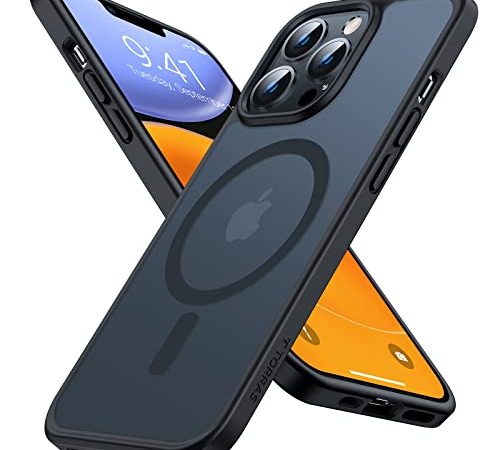 TORRAS 2023 Upgrade für iPhone 12 Hülle, iPhone 12 Pro Hülle für MagSafe [SGS Zertifiziert Stoßfest] Handyhülle iPhone 12/12 Pro Schutzhülle iPhone 12 Pro Case Samtige Touch Guardian Matt Schwarz