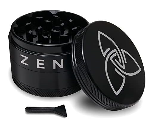 ZEN Vaporizer ® Alu Grinder extrem leichten, rostfreien aus robustem Aluminium Metall Crusher, ø 6,30 cm, sehr scharfe Messer