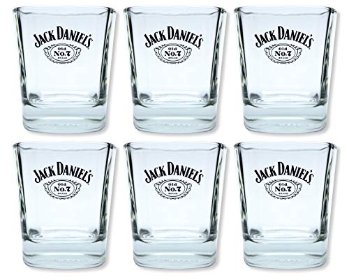 6 Jack Daniels Whisky Tumbler - original Gläser Set - mit Füllstrichen 2cl/4cl