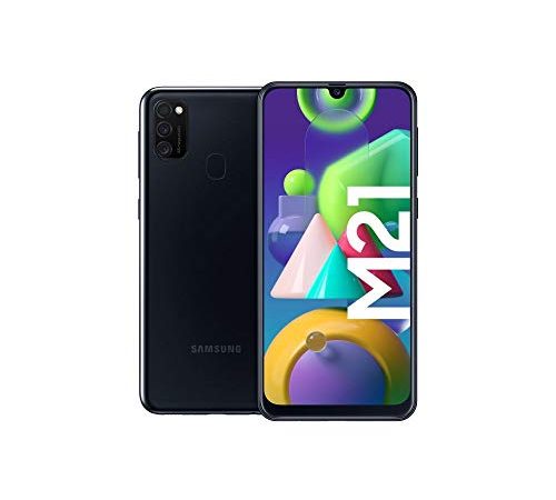 Samsung Galaxy M21 Android Smartphone ohne Vertrag, 3 Kameras, großer 6.000 mAh Akku, 6,4 Zoll Super AMOLED Display, 64 GB/4 GB RAM, Handy in schwarz, deutsche Version