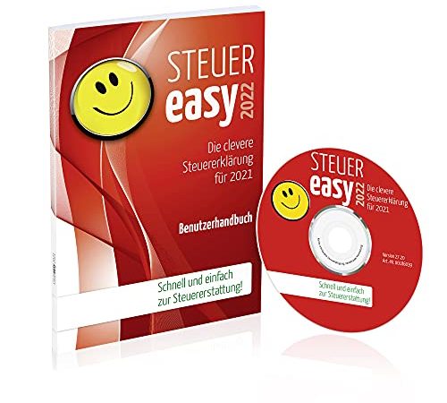 STEUEReasy 2022, clevere Schritt-für-Schritt Steuersoftware für die Steuererklärung 2021, für Steuer-Anfänger, CD-Version für Windows 8, 10 und 11 in frustfreier Verpackung (FFP)