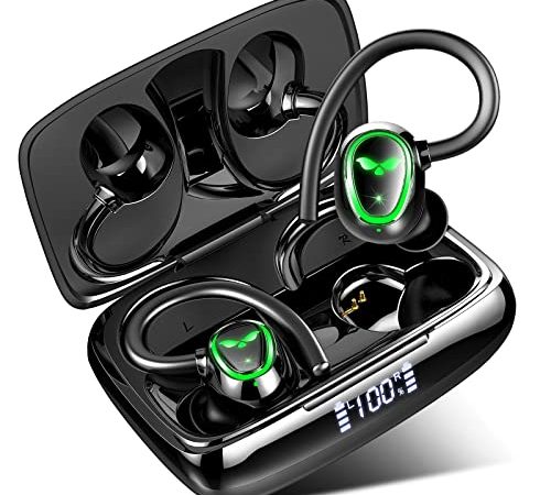 Bluetooth Kopfhörer Sport, In Ear Kopfhörer Kabellos Bluetooth 5.3 mit Mic, 2023 Neue Kabellose SportKopfhörer Tiefer Bass, 48H Noise Cancelling Wireless Earbuds IP7 Wasserdichte Ohrhörer LED Anzeige