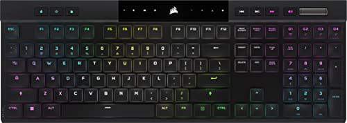 Corsair K100 AIR Wireless RGB Mechanische Gaming-Tastatur - Ultradünn, Sub-1ms Slipstream, Low-Latency Bluetooth, Cherry MX Ultra Low Profile Keyswitches - NA Layout, QWERTY - Schwarz