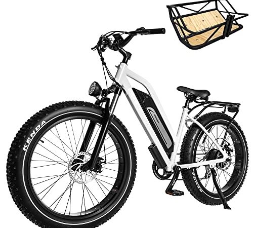 Himiway Cruiser E-Bike Herren Damen mit 250W Motor 25 Km/h, E-Mountainbike mit 48V 17,5Ah 840Wh Akku, 26" E-Fatbike für Erwachsene bis zu 96 Km, Elektrofahrräder mit 7-Gang-Kettenschaltung