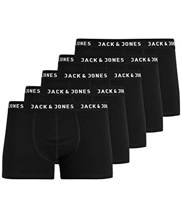 JACK & JONES Herren Boxershorts 5er Pack JACHuey Unterhose 12142342 Black L