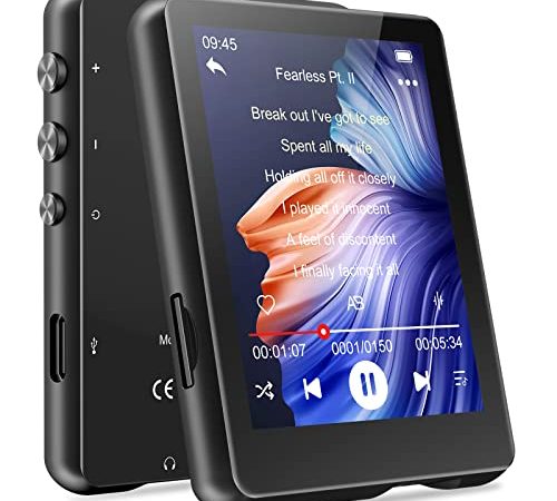 MECHEN 32GB MP3 Player Bluetooth 5.0 mit 2,4 Zoll Farbbildschirm, Tragbarer HiFi-Sound MP3-Player zum Laufen mit UKW-Radio, Lautsprecher, Inklusive Kopfhörer und Silikonhülle, bis 128GB TF Karte