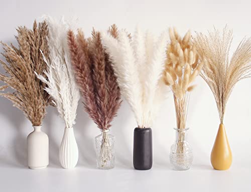 110PCS Pampas Grass Deko, Pampas Grass klein Natürliche Trockenblumenstrauß, Pampas Boho Deko für Wohnzimmer Tisch Schlafzimmer Hochzeits Badezimmer