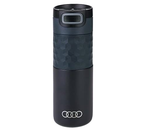 Audi 3292200400 Trinkflasche Isolierflasche Trinkbecher Thermosflasche 500ml, schwarz, mit Audi Ringe Logo